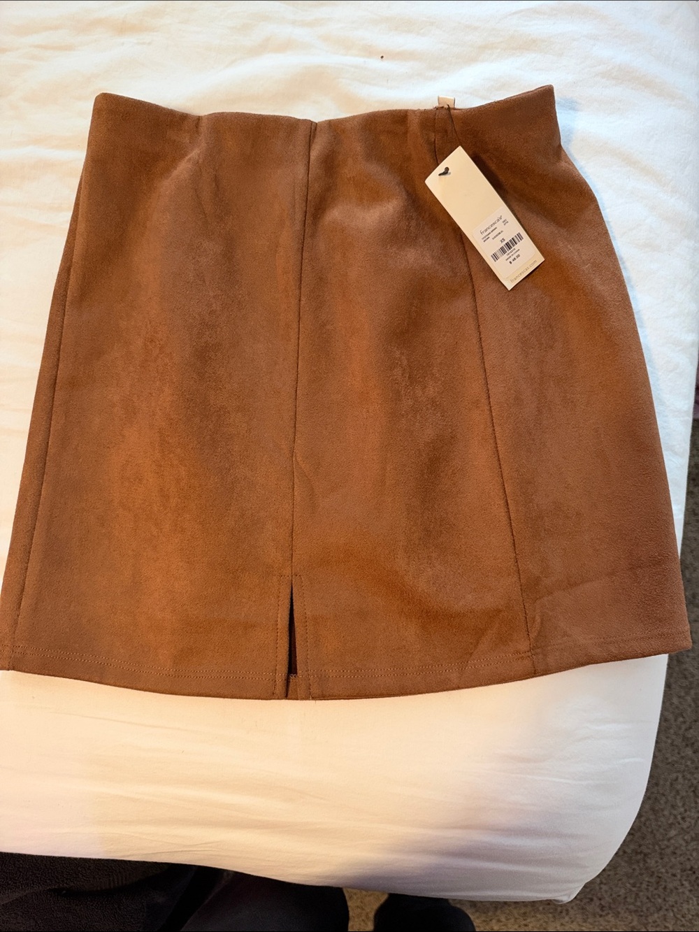 Francesca's Collections Chestnut Faux Suede Mini Skirt